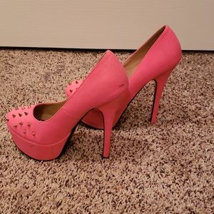 Hot Pink Barbiecore Spike Platform Heels